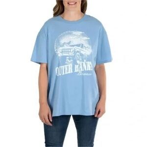 Licensed Women's Relaxed Fit Blue Ford Bronco Short Sleeve Tee Shirt Medium